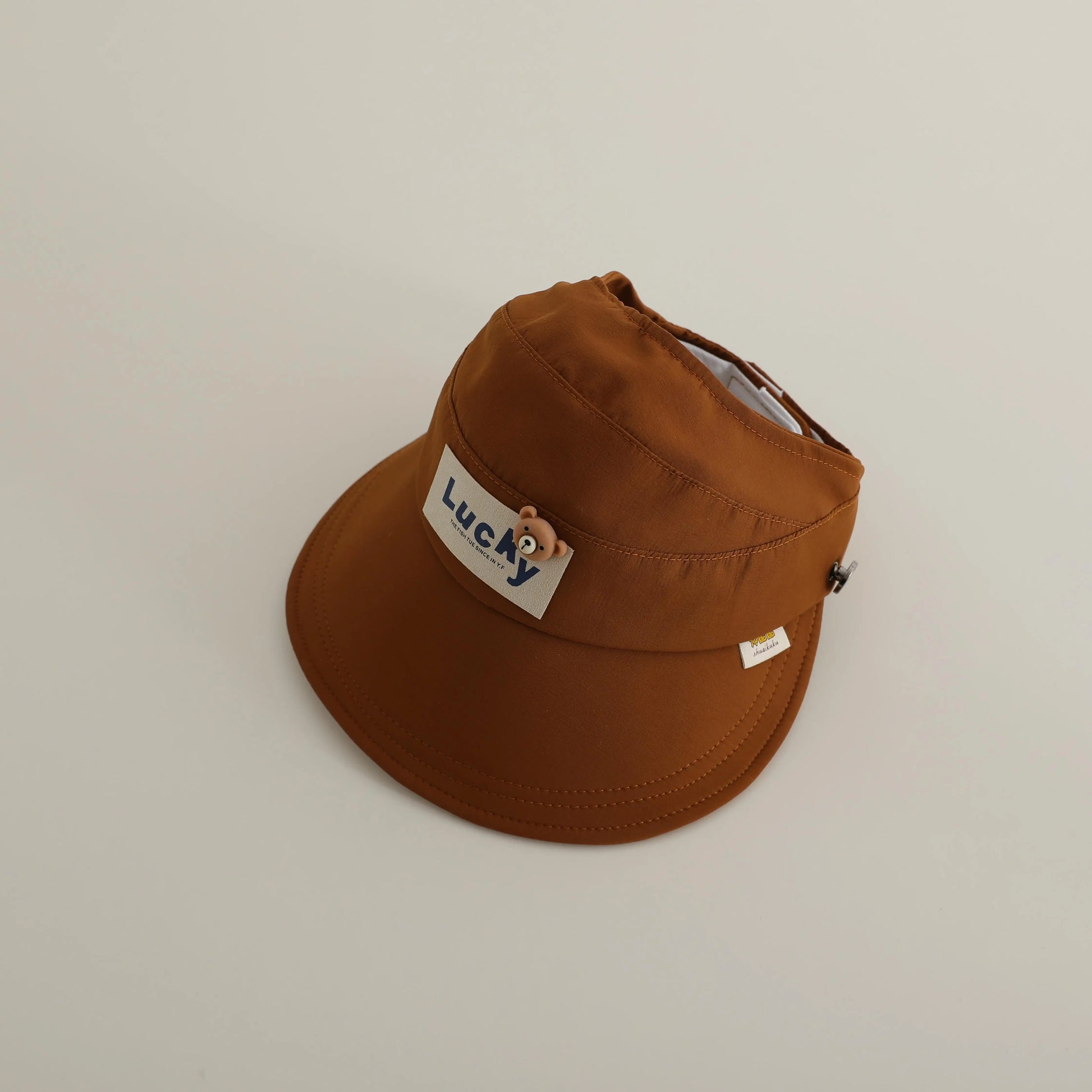ベビー用帽子 Coffee / 48-52cm キッズ帽子 サンバイザー 日除け ベアくまタグ サマーハット【mh0005584】