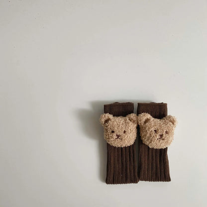 ベビー用靴下・タイツ Coffee / One Size(1-3y) ベビー キッズ くま ベア マスコット付きソックス 靴下【mh0003488】