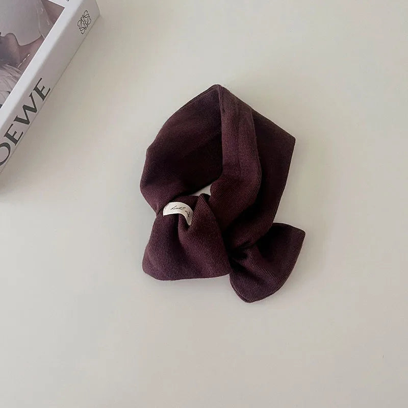 ネックウォーマー coffee / One Size キッズマフラー ネックウォーマー ニットスカーフ 幾何学 レオパード 無地【mh0004137】