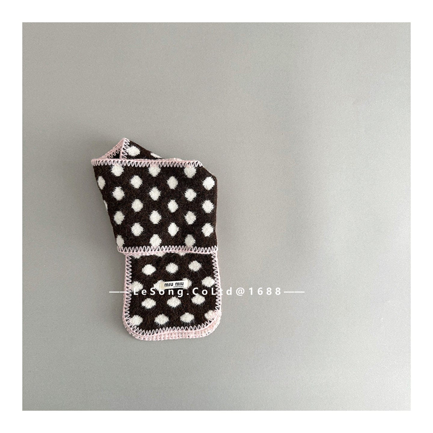 ネックウォーマー Coffee / One Size キッズ マフラー ドット柄 ボア フリース 厚手 防寒 スヌード【mh0011599】