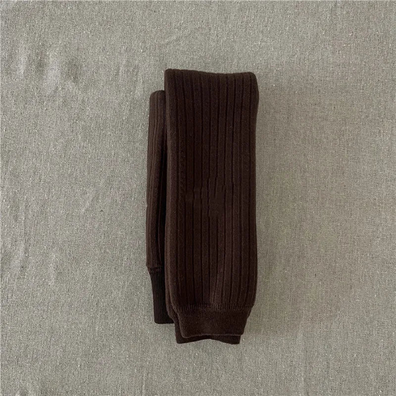ベビー用靴下・タイツ Coffee / S 1-2Y キッズレギンスパンツ リブニットタイツ レギパン 裏フリース 6カラー【mh0003428】キッズレギンスパンツ リブニットタイツ レギパン 裏フリース 6カラー