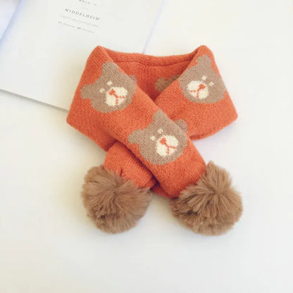 ネックウォーマー color 1 / 9x68cm ベビー キッズ くま ベア ぽんぽん マフラー【mh0000293】