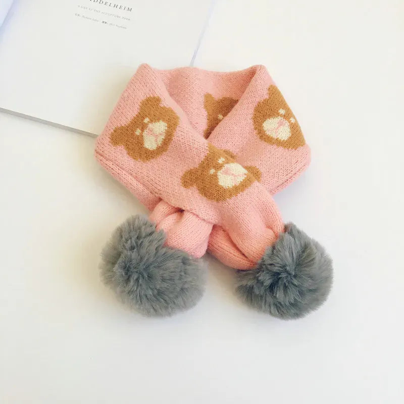 ネックウォーマー color 7 / 9x68cm ベビー キッズ くま ベア ぽんぽん マフラー【mh0000293】