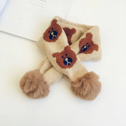 ネックウォーマー color 8 / 9x68cm ベビー キッズ くま ベア ぽんぽん マフラー【mh0000293】