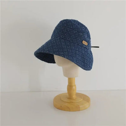 ベビー用帽子 dark blue / 50-54cm / 取り寄せ（3〜14日） キッズ帽子 デニム つば広サンハット ボンネット レトロ帽子