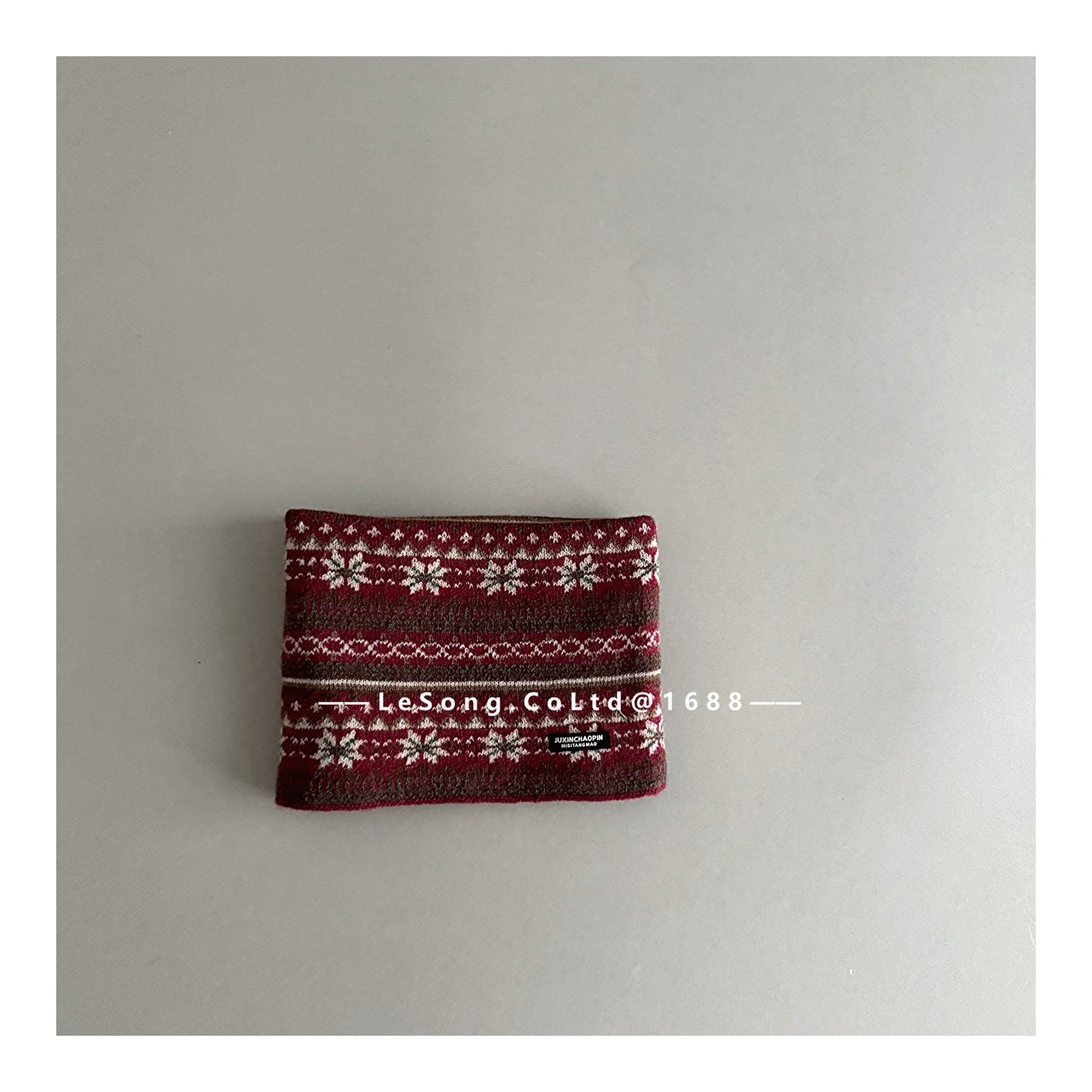 ネックウォーマー Dark Red / One Size キッズネックウォーマー ジャカード マフラー スカーフ【mh0011844】