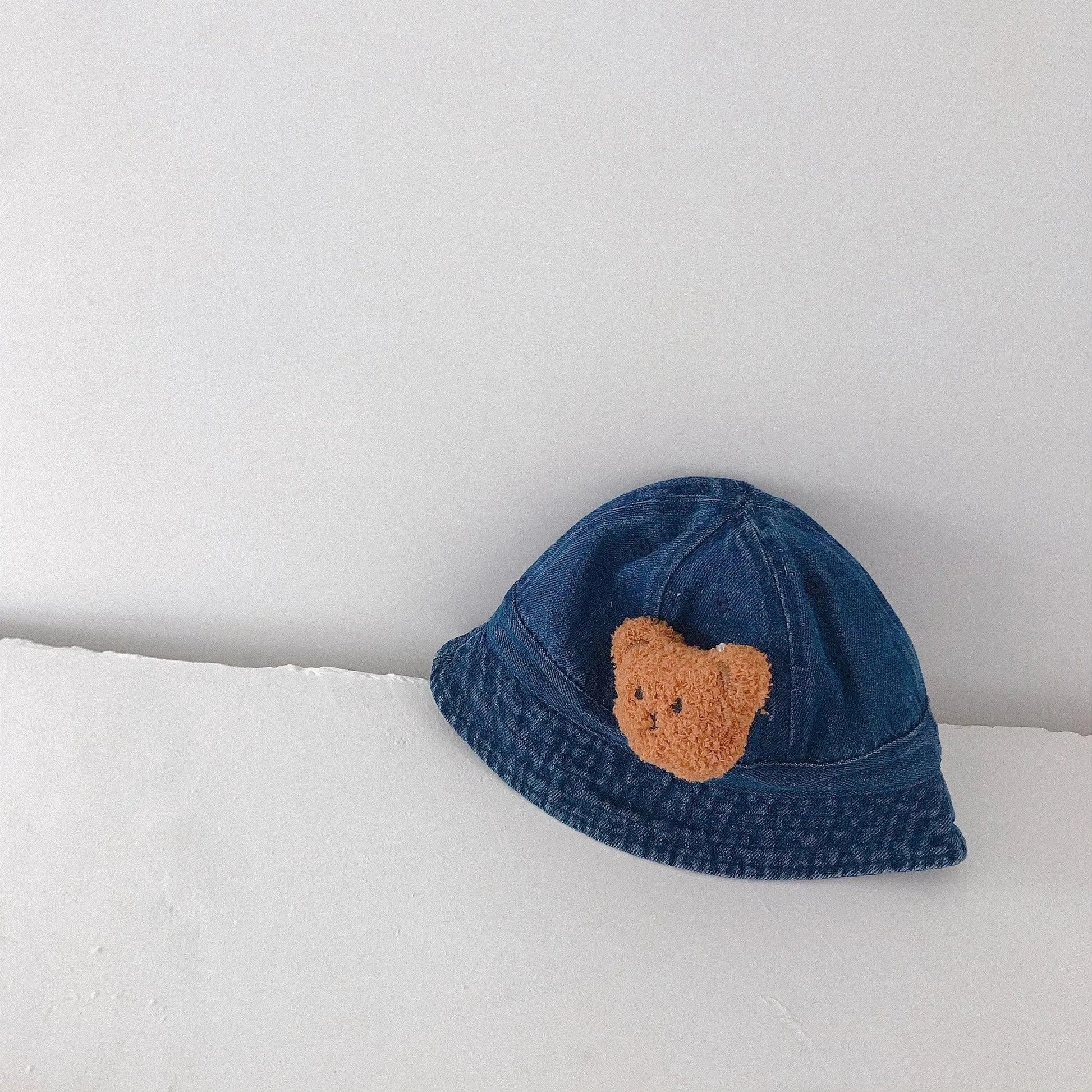 ベビー用帽子 Deep Blue / 45-47cm ベビー帽子 デニム バケットハット ベアくま【mh0004604】