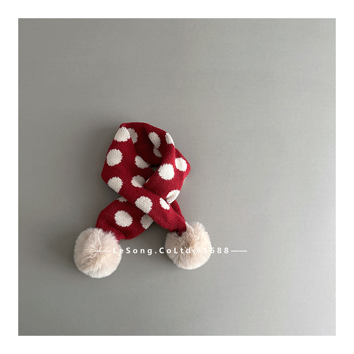 ネックウォーマー Dot / One Size キッズマフラー ニット リボン/いちご ぽんぽん ネックウォーマー【mh0011808】