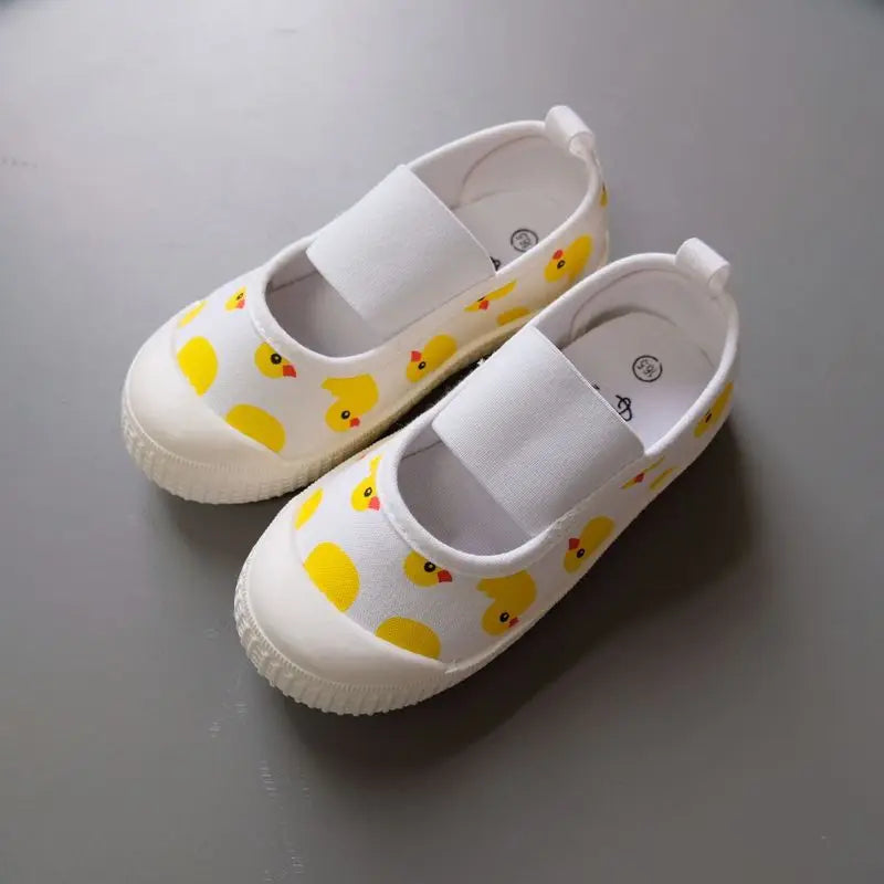 ベビー用靴 Duck / 13 (length 13cm) ベビー キッズ みずたま チェック さくらんぼ あひる スマイル キャンバス バレエ シューズ 上履き【mh0003509】