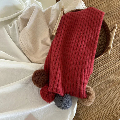 ネックウォーマー Four ball / One Size キッズマフラー リボンフリルレッドネックウォーマースカーフ【mh0008196】