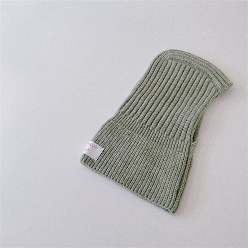 ベビー用帽子 fruit green / One Size ベビー キッズ ニット フーディ スカーフ ボーダー 帽子 ネックウォーマー【mh0002796】