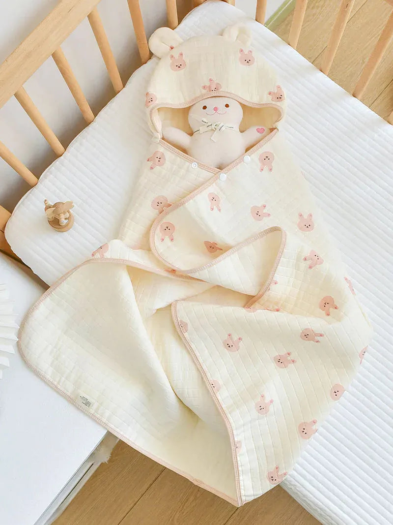 ベビーブランケット・タオル full bunny / 70x100 cm ベビータオル 耳付きフーディおくるみ スワドル ブランケット