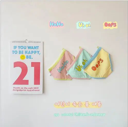 幼児用下着 girl color / S キッズ下着3枚セット ガールズパンツ アンダーウェア レターロゴ ボクサー/ブリーフ【mh0004082】