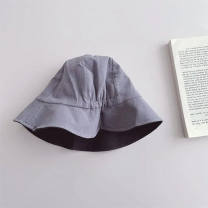 ベビー用帽子 gray / 45-48cm ベビー帽子 バケットハット サマーハット 無地/ストライプ【mh0005078】