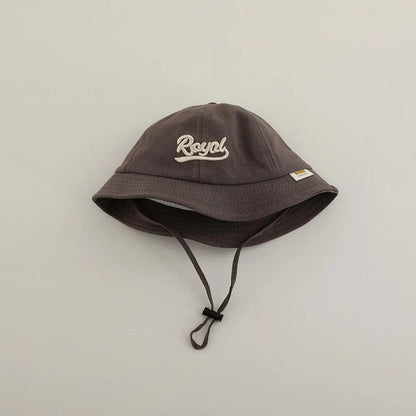 ベビー用帽子 Gray / 48-50cm キッズ帽子 バケットハット フィッシャーマンハット レターロゴ刺繍【mh0005081】