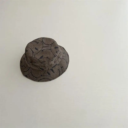 ベビー用帽子 Gray / 48-52cm キッズ帽子 バケットハット バケハ スマイルプリント 4カラー【mh0005922】