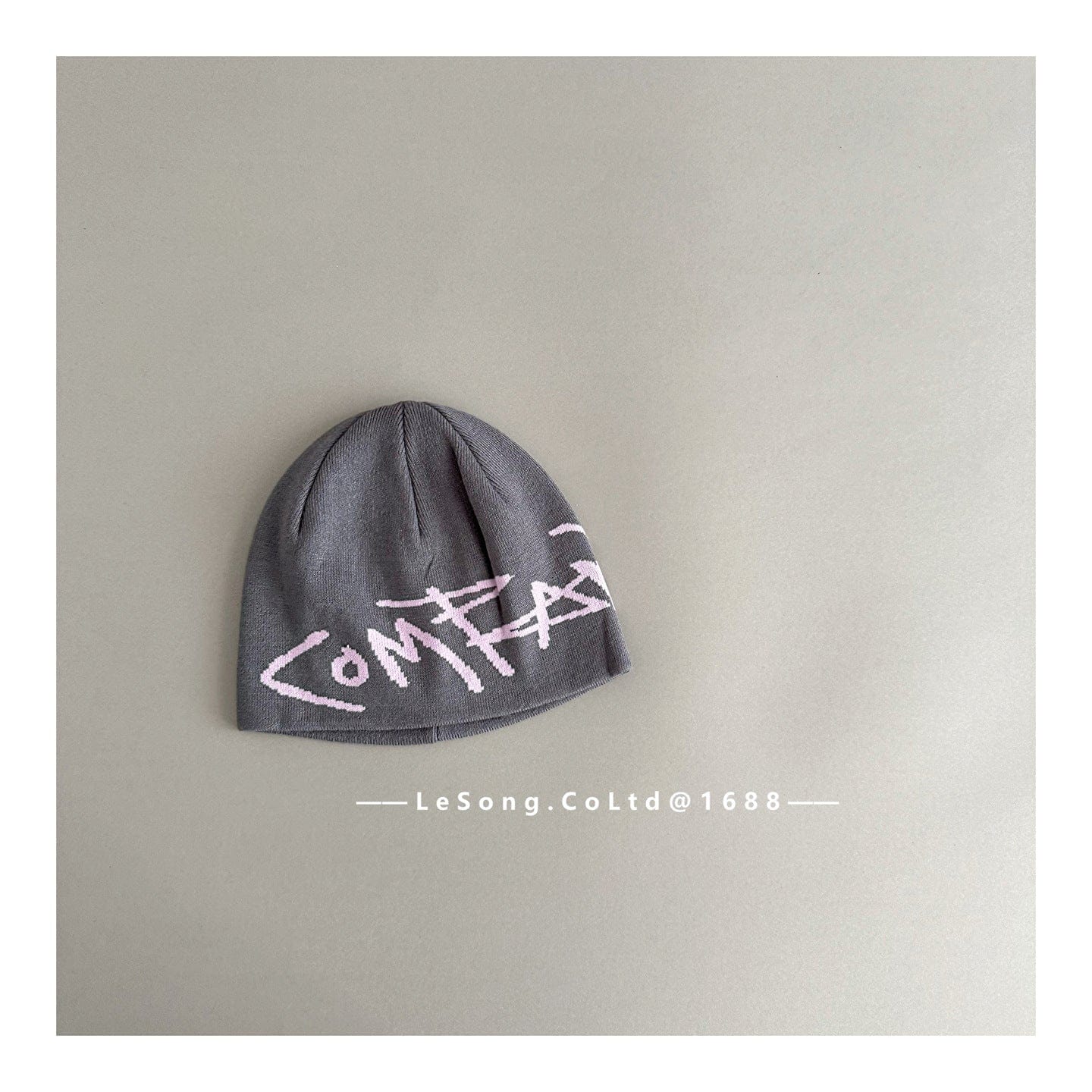 ベビー用帽子 Gray / One Size キッズジュニア ニット帽 グラフィティロゴ ビーニー ストリート ワッチキャップ【mh0011603】