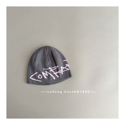 ベビー用帽子 Gray / One Size キッズジュニア ニット帽 グラフィティロゴ ビーニー ストリート ワッチキャップ【mh0011603】