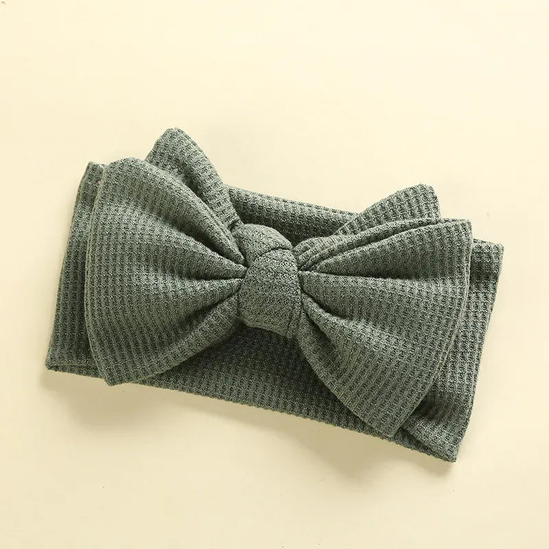 ヘアアクセサリー green ベビーアクセサリー リボンヘアバンド ヘッドバンド ワッフル【mh0006256】