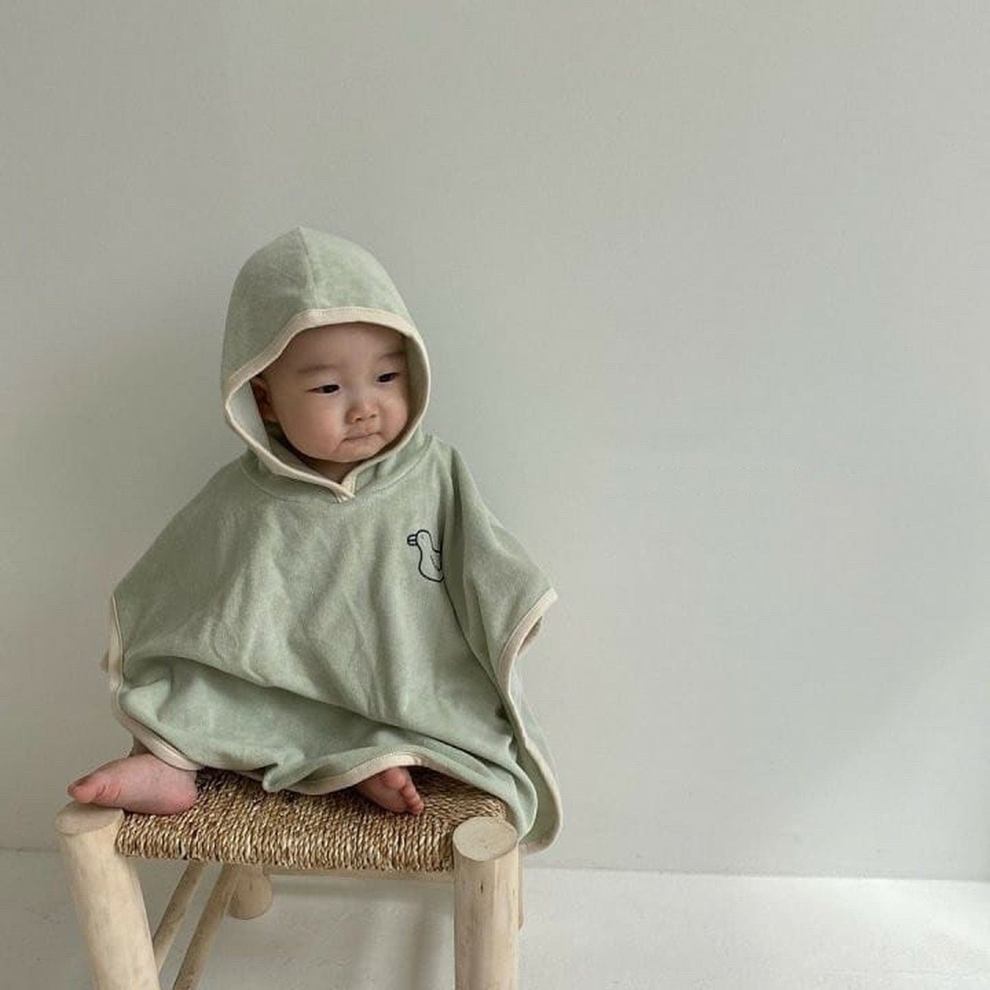 ベビーブランケット・タオル green / One Size ベビー キッズ フーディ タオル ローブ プールタオル フード付きタオル