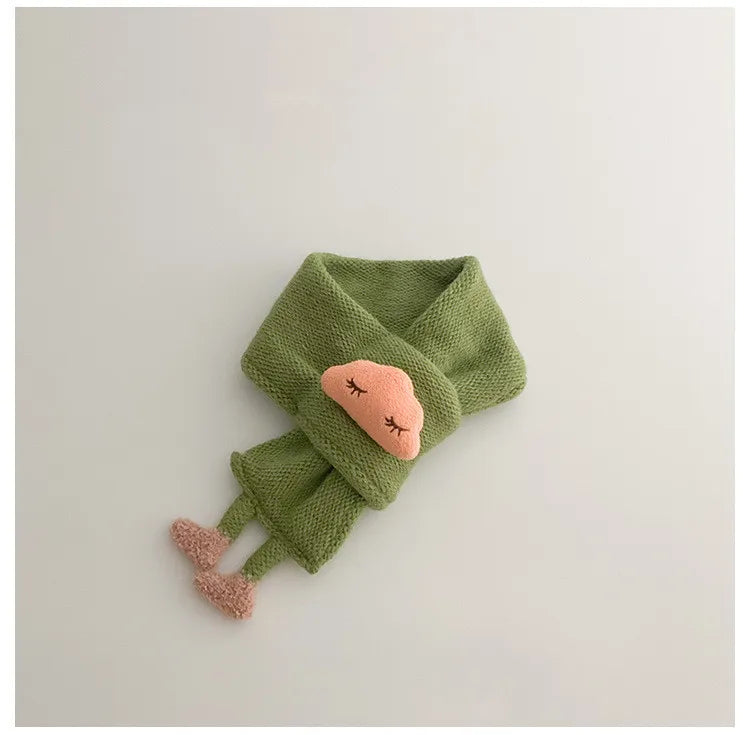 ネックウォーマー Green / One Size(1-3y) ベビーマフラー 雲 クラウド 足つき ワンポイント スカーフ ユニセックス 男の子 女の子 子供服【mh0003312】