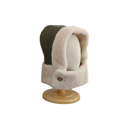 ベビー用帽子 Green / One Size キッズ帽子 フェイクムートンマフラードッキングフードキャップ【mh0007909】