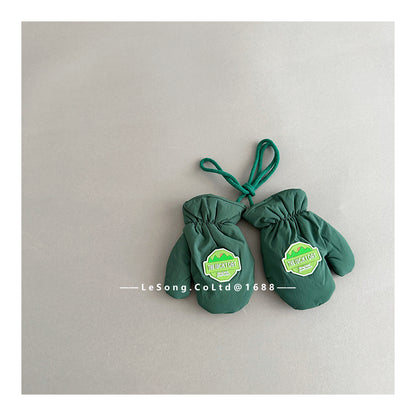 ベビーキッズその他アクセサリー Green / One Size キッズ手袋 ミトン 指なし スキー グローブ【mh0011821】