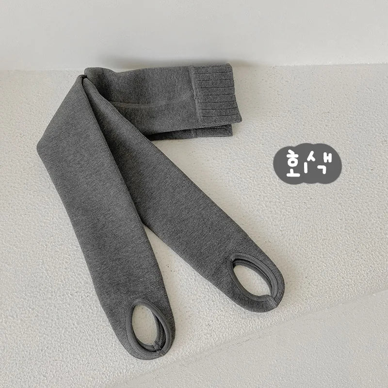 ベビー用靴下・タイツ grey / M for 3-5Y キッズタイツ トレンカ レギンス 裏起毛 防寒【mh0004096】