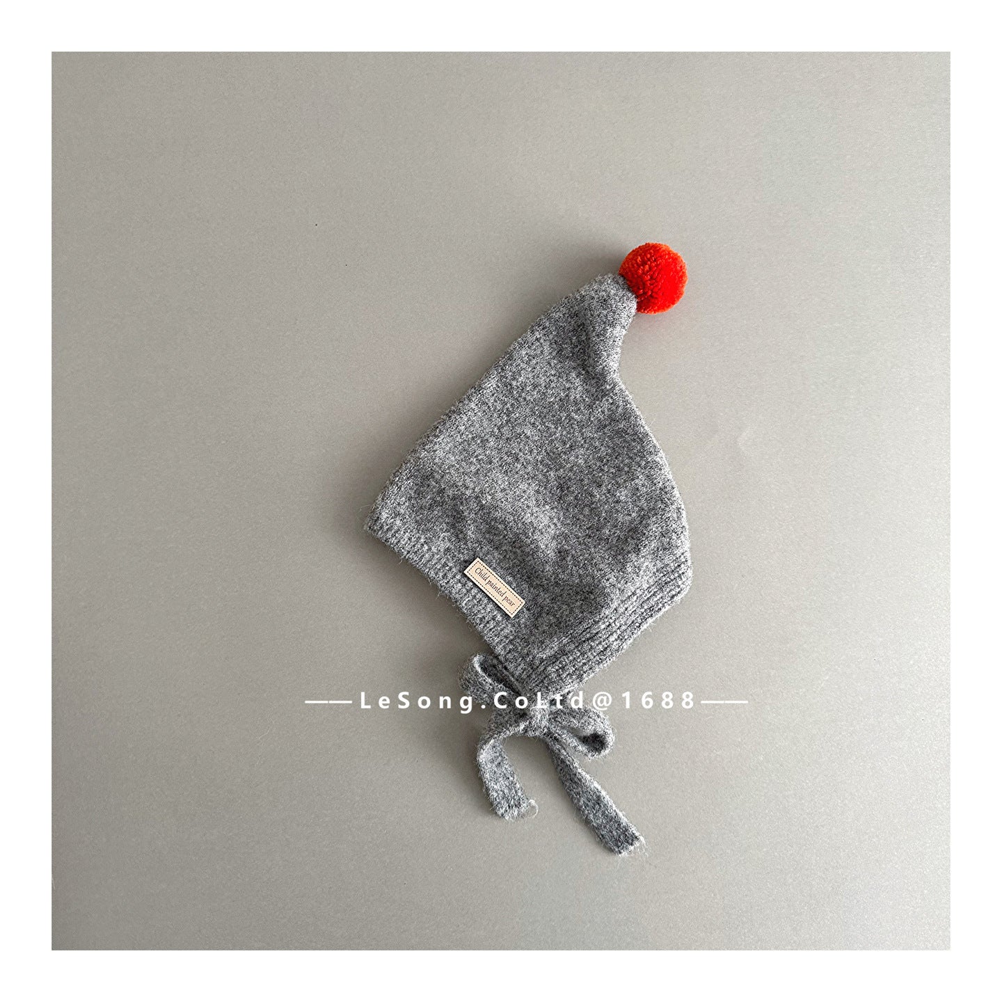 ベビー用帽子 Grey / One Size ベビー帽子 ぽんぽん付き 小人キャップ ピクシーハット【mh0011812】