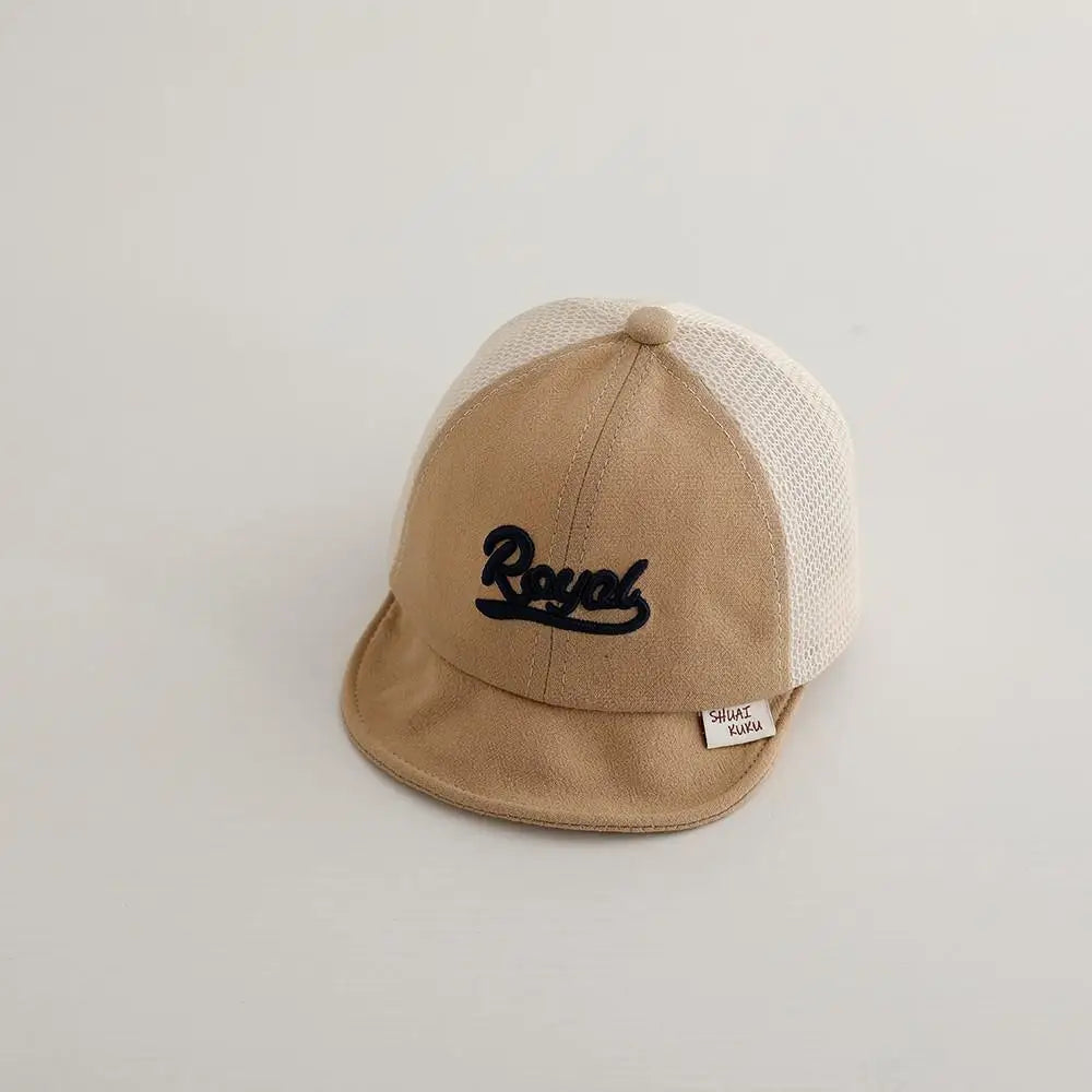 ベビー用帽子 Khaki / 46-50cm ベビー帽子 メッシュキャップ 野球帽 レターロゴ刺繍 サマーハット【mh0005593】