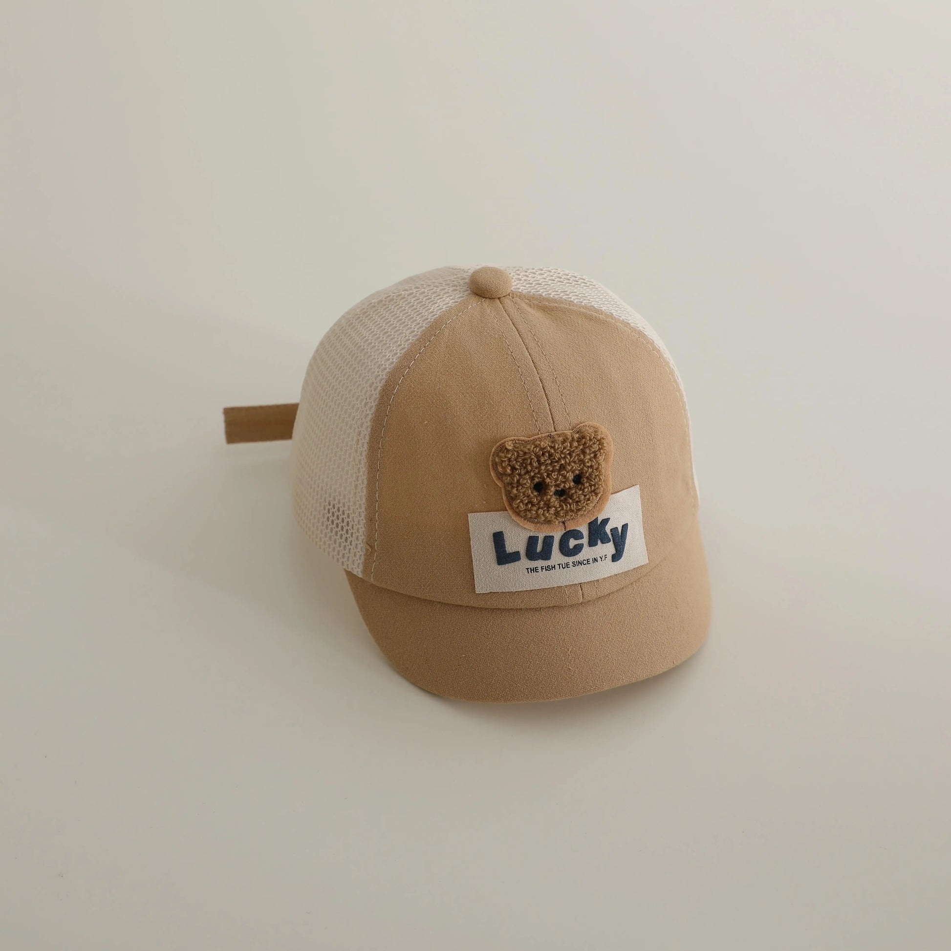 ベビー用帽子 Khaki / 46-50cm ベビー帽子 メッシュキャップ 野球帽 ベアくまワッペン サマーハット【mh0005596】