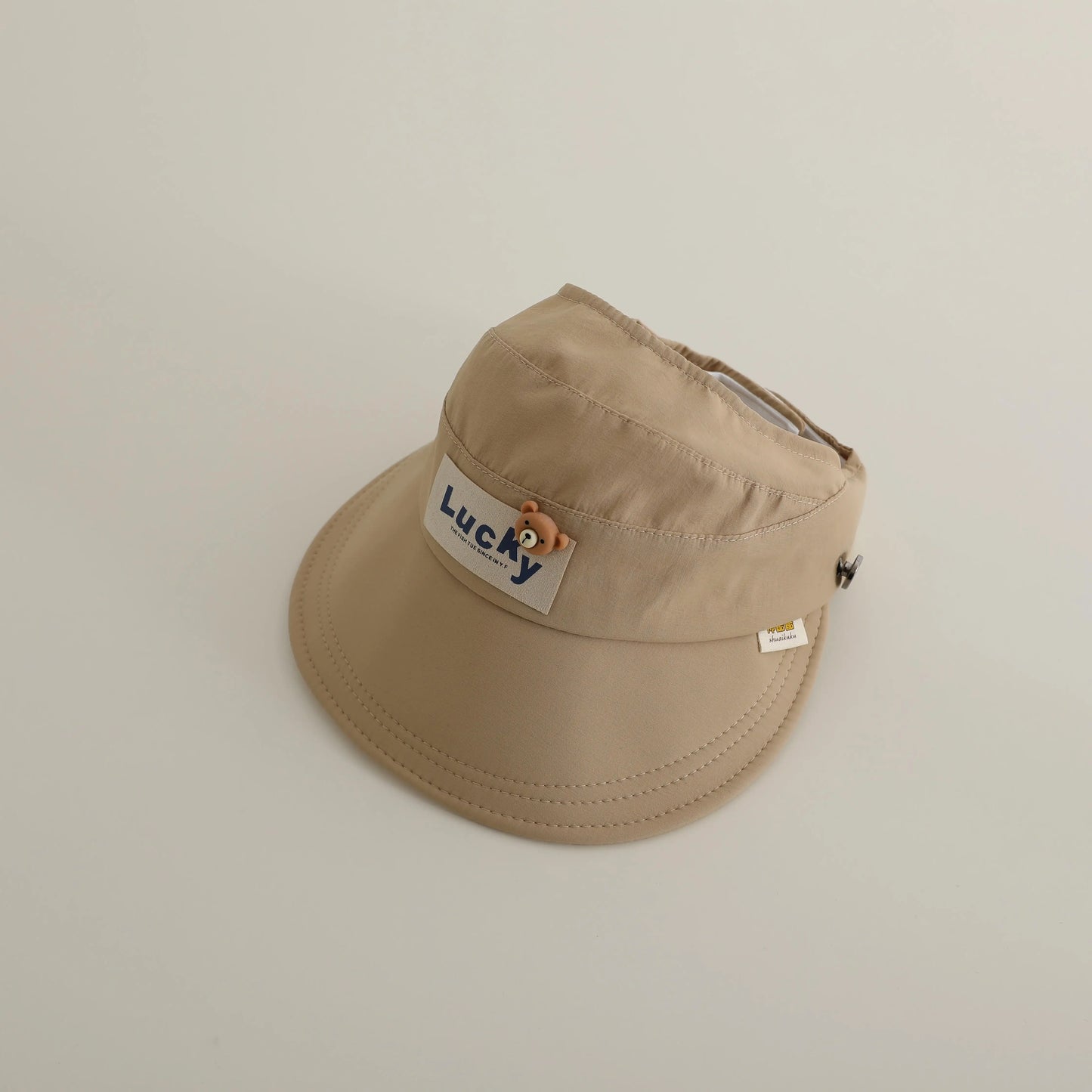ベビー用帽子 Khaki / 48-52cm キッズ帽子 サンバイザー 日除け ベアくまタグ サマーハット【mh0005584】