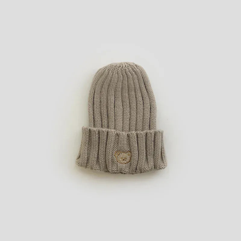 ベビー用帽子 Khaki / One Size ベビー キッズ くま ベア 刺繍 ニットキャップ ニット帽 帽子【mh0000126】