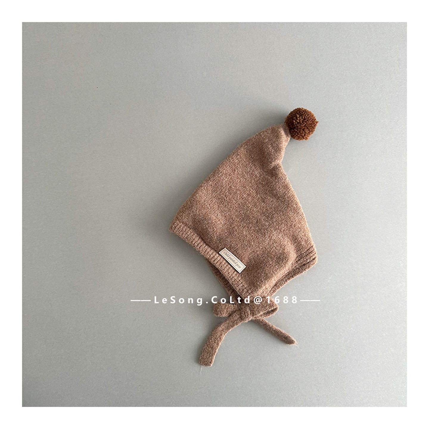 ベビー用帽子 Khaki / One Size ベビー帽子 ぽんぽん付き 小人キャップ ピクシーハット【mh0011812】