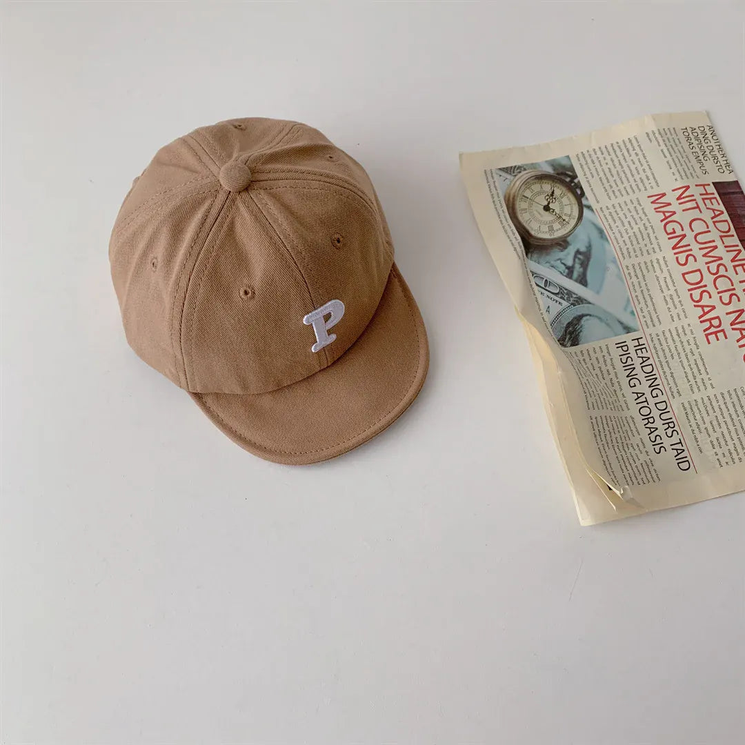 ベビー用帽子 khaki  P / 44-48cm ベビー帽子 キャップ 野球帽 レターロゴ刺繍