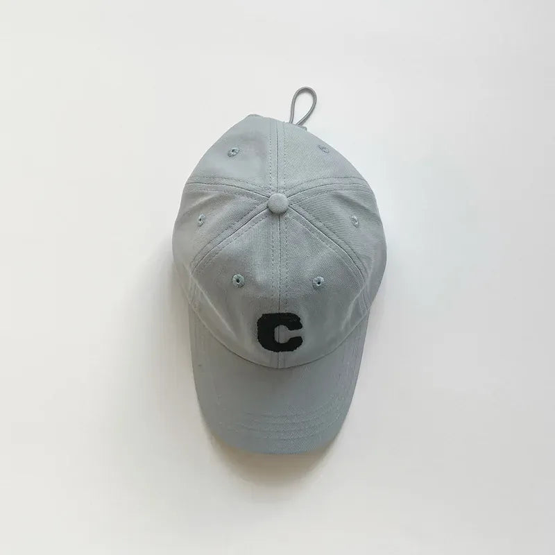 ベビー用帽子 Light Blue / 50-53cm キッズ帽子 キャップ 野球帽 レターロゴワッペン サマーハット【mh0006191】