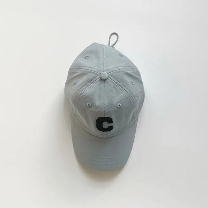 ベビー用帽子 Light Blue / 50-53cm キッズ帽子 キャップ 野球帽 レターロゴワッペン サマーハット【mh0006191】