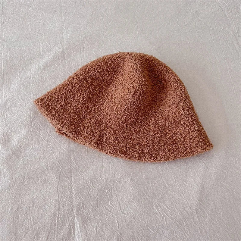 ベビー用帽子 Light Brown / 49-52cm キッズ帽子 ラウンドドームハット バケットハット ビーニー【mh0003464】