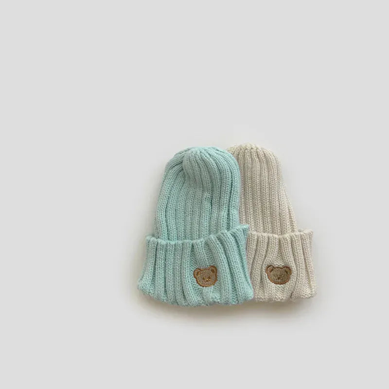 ベビー用帽子 ベビー キッズ くま ベア 刺繍 ニットキャップ ニット帽 帽子【mh0000126】