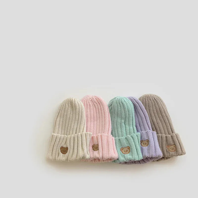 ベビー用帽子 ベビー キッズ くま ベア 刺繍 ニットキャップ ニット帽 帽子【mh0000126】