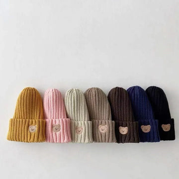 ベビー用帽子 ベビー キッズ くま ベア 刺繍 ニットキャップ ニット帽 帽子【mh0000126】