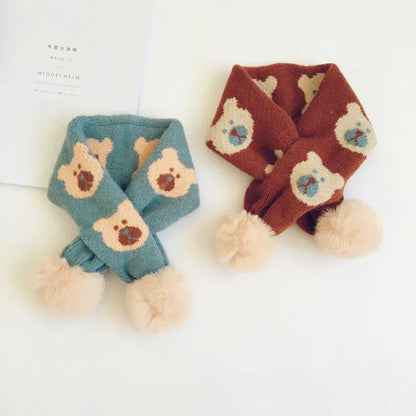 ネックウォーマー ベビー キッズ くま ベア ぽんぽん マフラー【mh0000293】