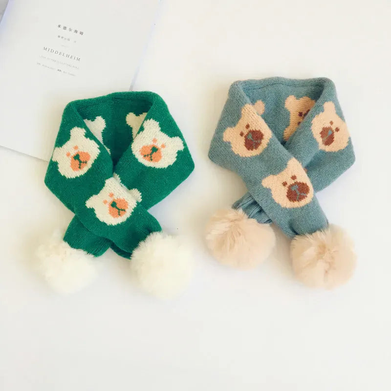 ネックウォーマー ベビー キッズ くま ベア ぽんぽん マフラー【mh0000293】