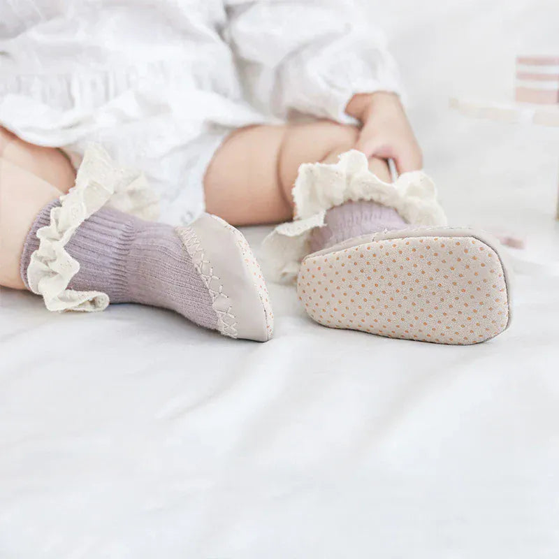 ベビー用靴下・タイツ ベビー フリル レース ソックス ルームシューズ 靴 室内ばき【mh0003507】
