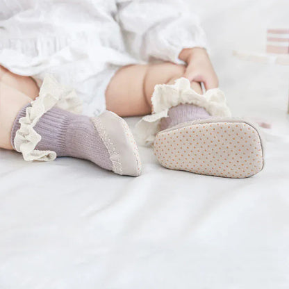 ベビー用靴下・タイツ ベビー フリル レース ソックス ルームシューズ 靴 室内ばき【mh0003507】