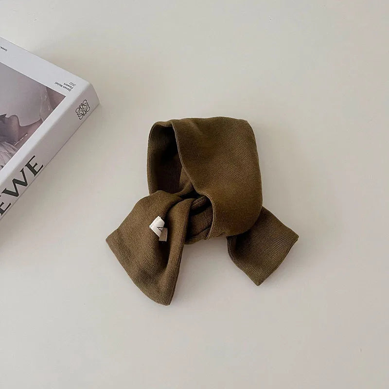 ネックウォーマー キッズマフラー ネックウォーマー ニットスカーフ 幾何学 レオパード 無地【mh0004137】