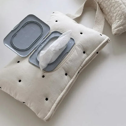 おむつポーチ ウェットティッシュケース お尻ふきケース 蓋付き 持ち手付き ベビーカー カー用品【mh0004643】