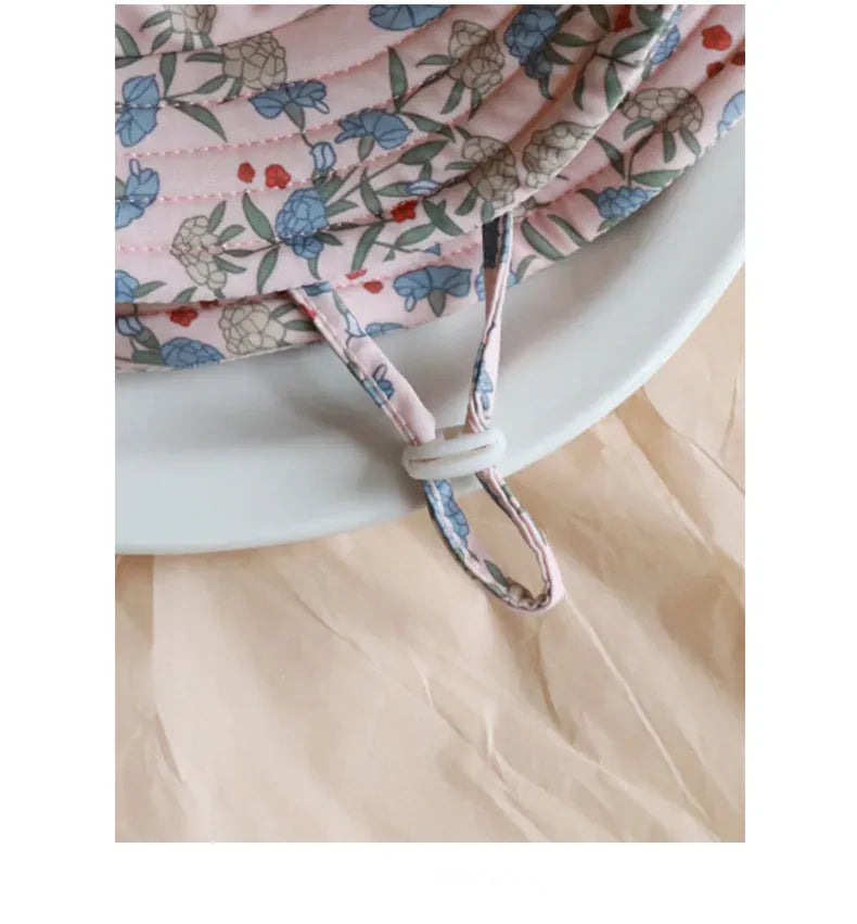 ベビー用帽子 キッズ帽子 サマーハット 日除け スイミングキャップ プール帽 フラワープリント柄【mh0004661】