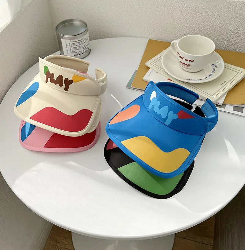 ベビー用帽子 キッズ帽子 サンバイザー カラフルバイザー サンハット【mh0004798】