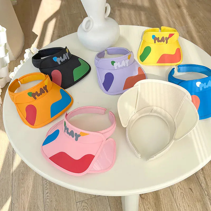 ベビー用帽子 キッズ帽子 サンバイザー カラフルバイザー サンハット【mh0004798】